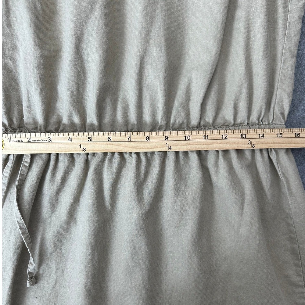 Eastern Mountain Sports Dress Large Tan Linen Blend Sleeveless Safari Minimalist - Picture 4 of 7